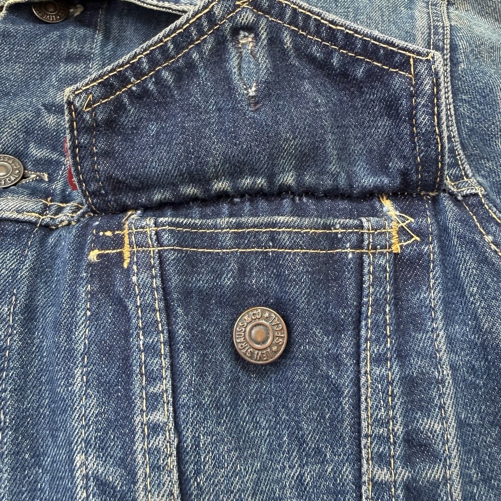 Vintage 60s Levis 557XX Big E Denim Jacket Type 3 557 XX Every Garment USA 40 - Picture 4 of 16